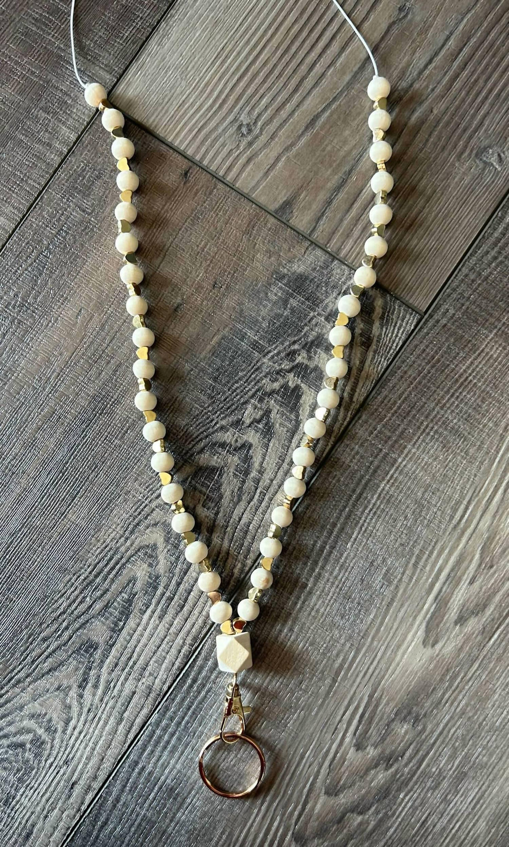 Women's Heart Beaded Teacher Nurse Lanyard With Breakaway Clasp